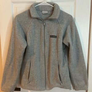 Columbia Gray Fleece Zip Sweater Size Small